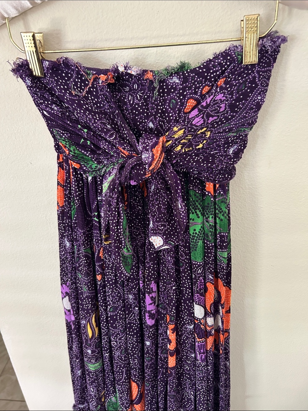 Free People One Bali Nights rare boho purple Floral Maxi Dress XS - Picture 3 of 15